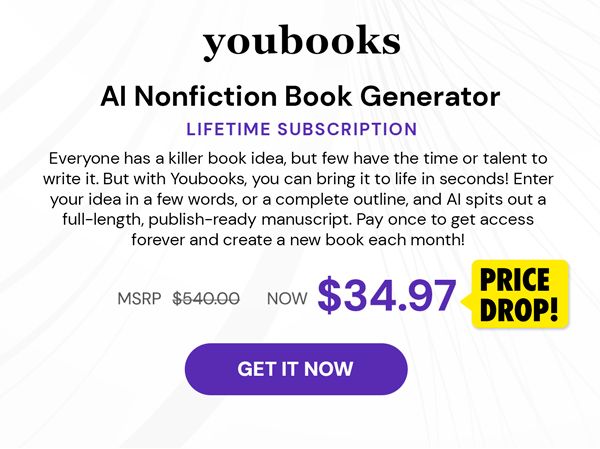 Youbooks - AI Non-Fiction Book Generator: Lifetime Subscription