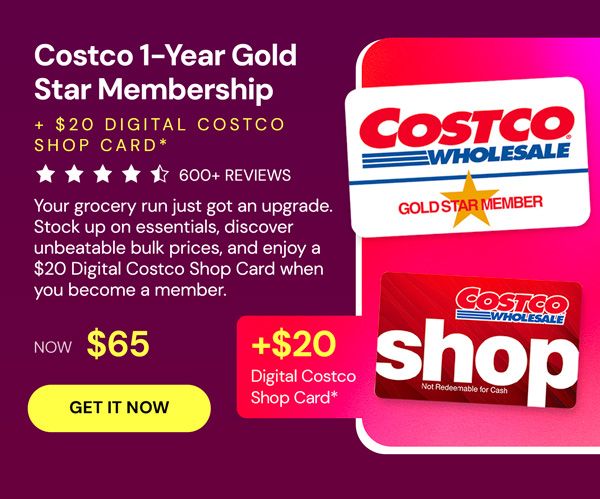 Costco 1-Year Gold Star Membership + $20 Digital Costco Shop Card