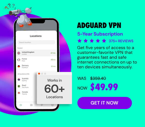 AdGuard VPN: 5-Yr Subscription