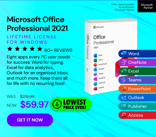 Microsoft Office Professional 2021 for Windows: Lifetime License