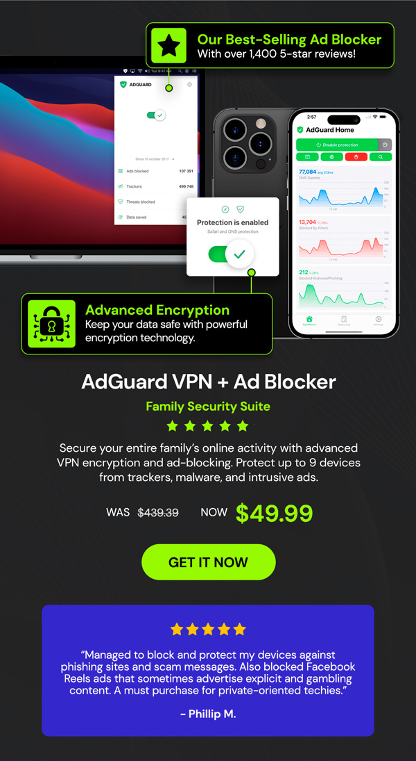 AdGuard VPN + Ad Blocker Family Security Suite