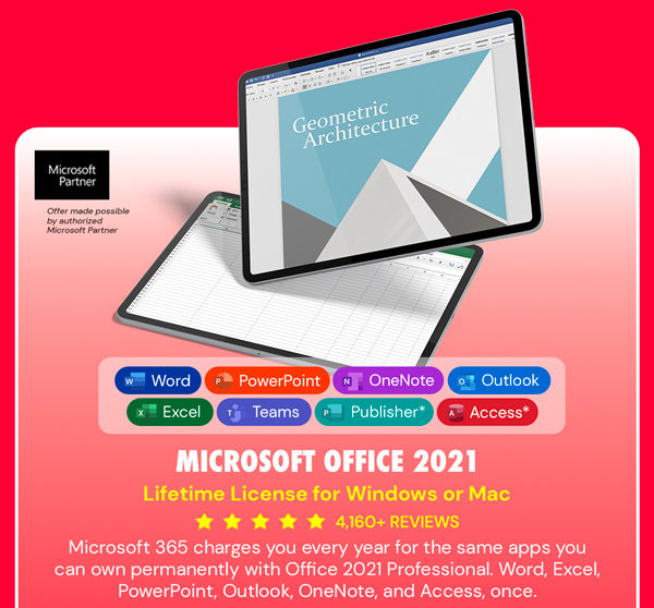 Microsoft Office 2021 for Windows or Mac: Lifetime License
