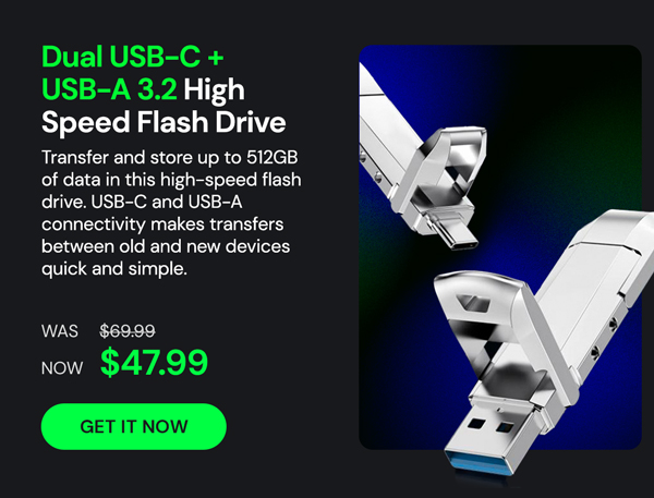 Dual USB-C + USB-A 3.2 High Speed Flash Drive