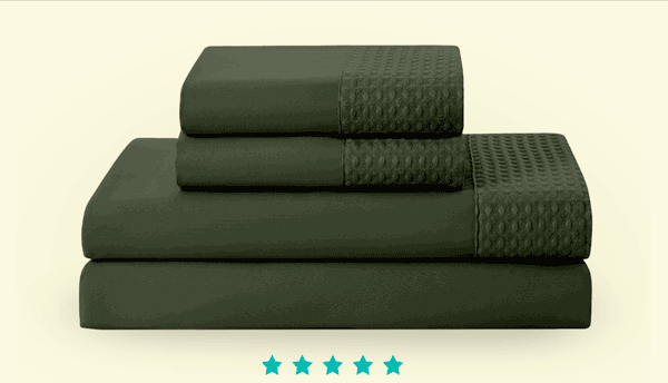 4 Piece Bamboo Blend Waffle Hem Sheet Set