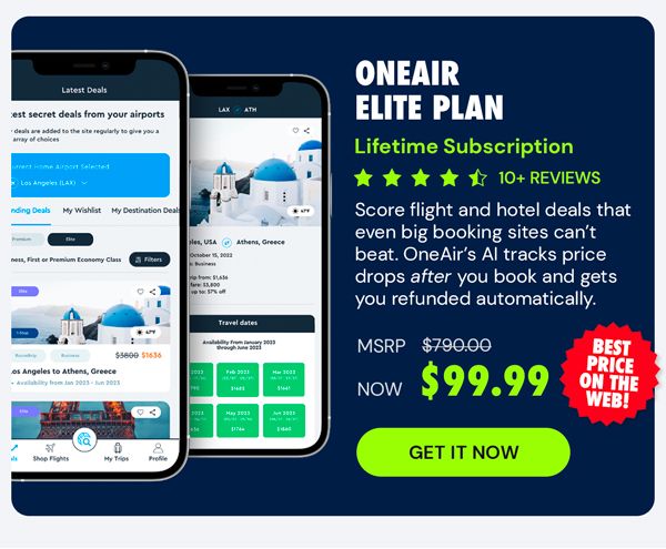 OneAir Elite Plan: Lifetime Subscription (Save Big on Flights, Hotels & More)