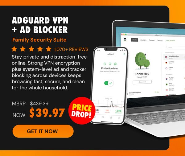 AdGuard VPN + Ad Blocker Family Security Suite