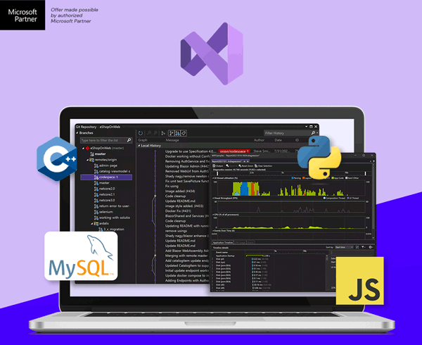 Microsoft Visual Studio Professional 2022 + The Premium Learn to Code Certification Bundle