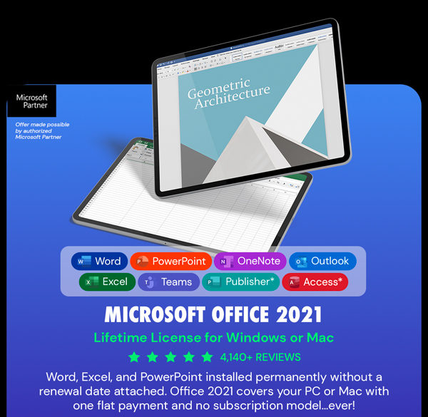 Microsoft Office 2021 for Windows or Mac: Lifetime License