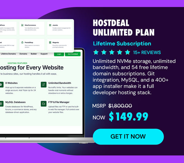 Hostdeal Unlimited Plan: Lifetime Subscription