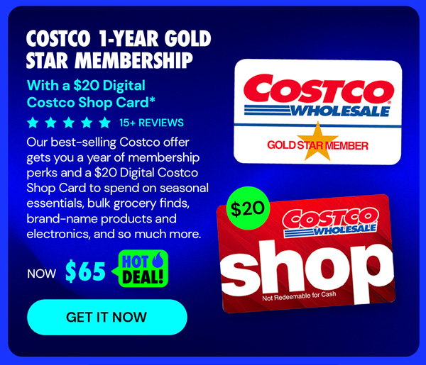 Costco 1-Year Gold Star Membership + $45 Digital Costco Shop Card