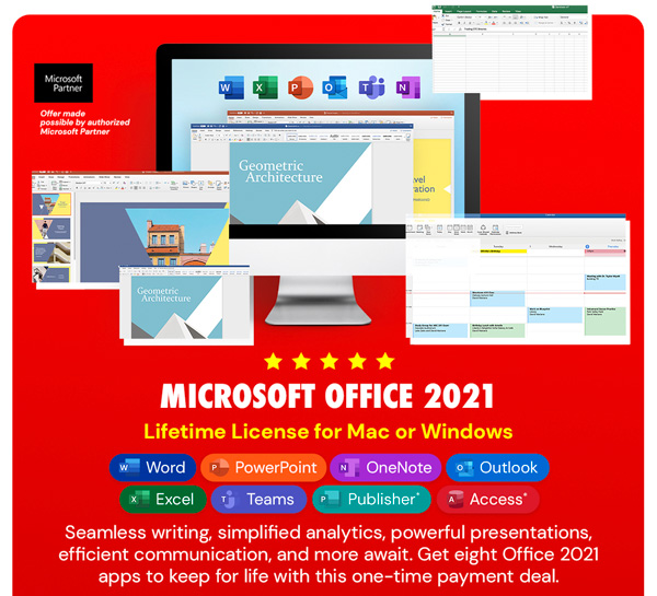 Microsoft Office 2021 for Windows or Mac: Lifetime License