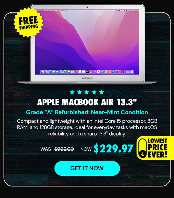 Apple MacBook Air 13.3" (2017) 1.8GHz i5 Core 8GB RAM 128GB - Silver (Refurbished)