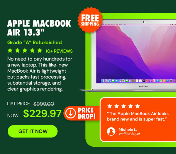Apple MacBook Air 13.3" (2017) 1.8GHz i5 8GB RAM 128GB SSD Silver (Refurbished)