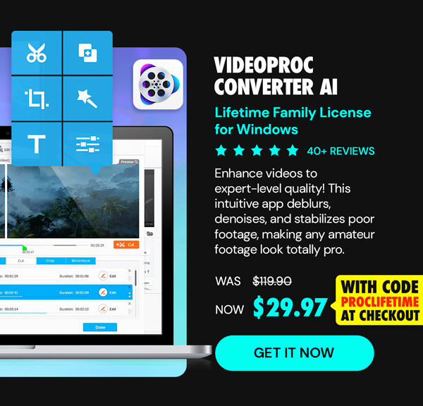 VideoProc Converter AI: Lifetime Family License (For Windows)