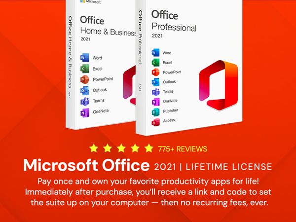 Microsoft Office 2021 for Windows or Mac: Lifetime License