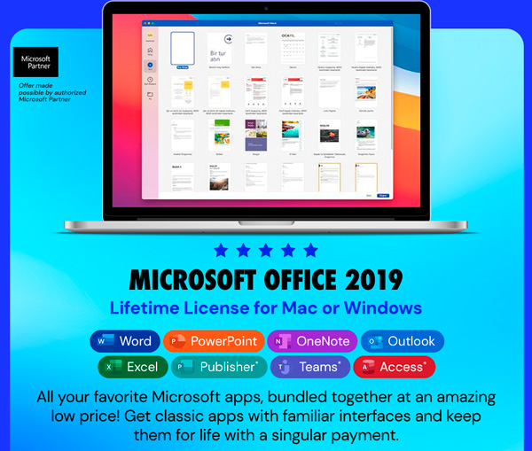 Microsoft Office 2019 for Windows or Mac Lifetime License