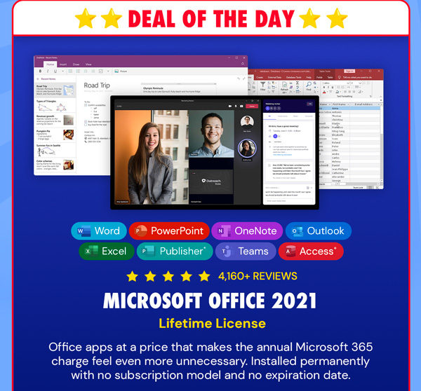 Microsoft Office Professional 2021 for Windows or Mac: Lifetime License