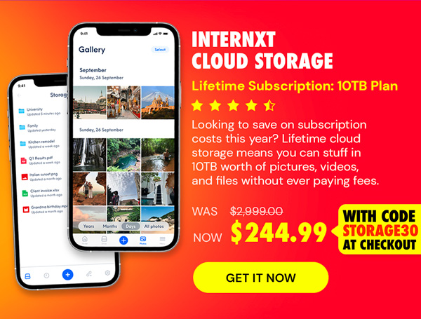 Internxt Cloud Storage Lifetime Subscription: 10TB Plan