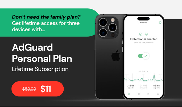 AdGuard Personal Plan: Lifetime Subscription