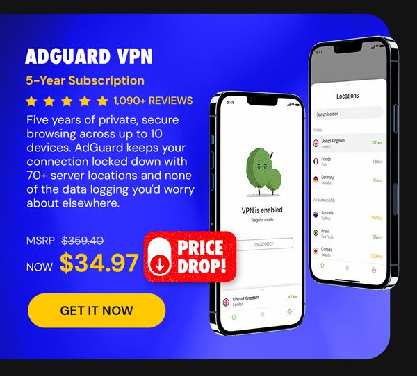 AdGuard VPN: 5-Yr Subscription