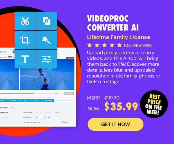 VideoProc Converter AI: Lifetime Family License (For Windows)