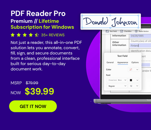 PDF Reader Pro Premium License For Windows: Lifetime Subscription