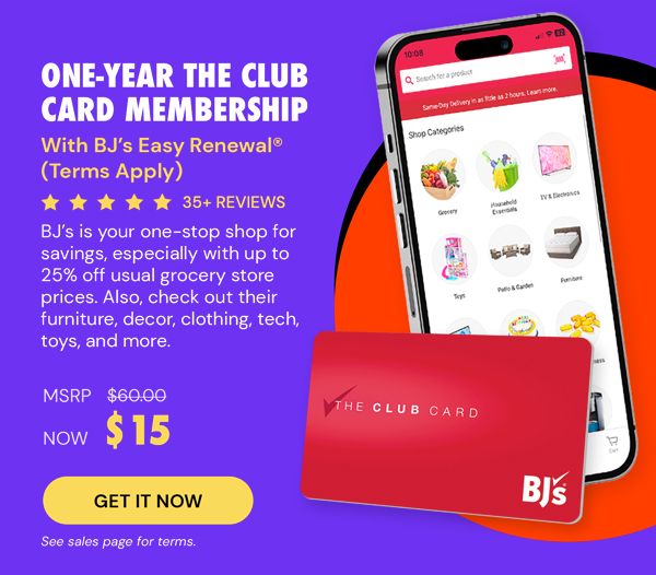 One-Year The Club Card Membership with BJ’s Easy Renewal® (Terms Apply)