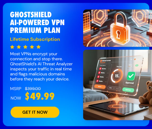 GhostShield AI-Powered VPN Premium Plan: Lifetime Subscription