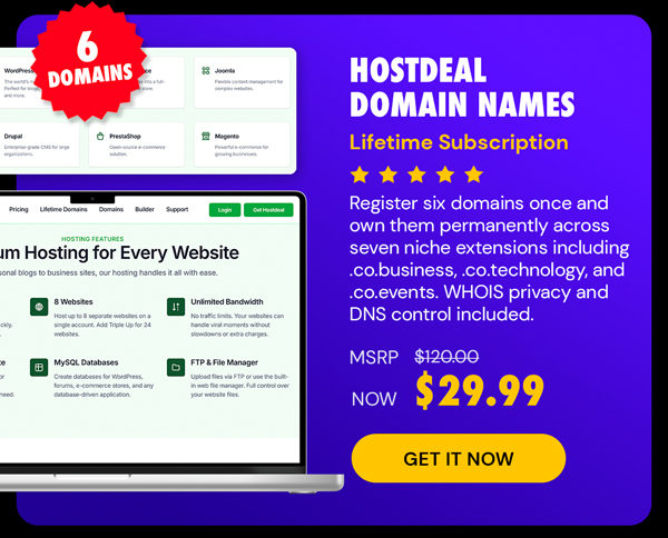 Hostdeal Domain Names Lifetime Subscriptions