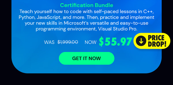 Microsoft Visual Studio Professional 2022 + The 2024 Premium Learn to Code Certification Bundle