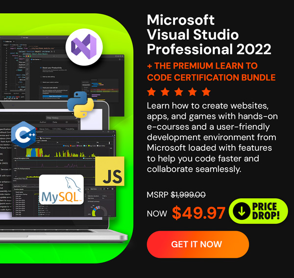Microsoft Visual Studio Professional 2022 + The Premium Learn to Code Certification Bundle