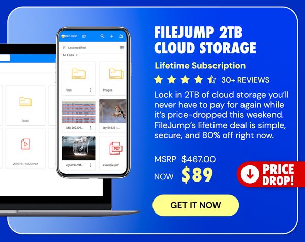 FileJump 2TB Cloud Storage: Lifetime Subscription
