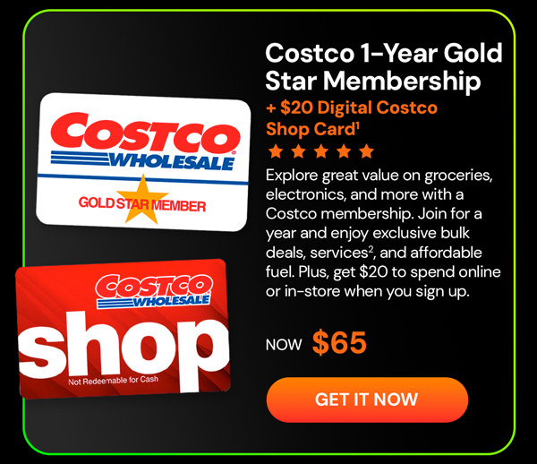 Costco 1-Year Gold Star Membership + $20 Digital Costco Shop Card