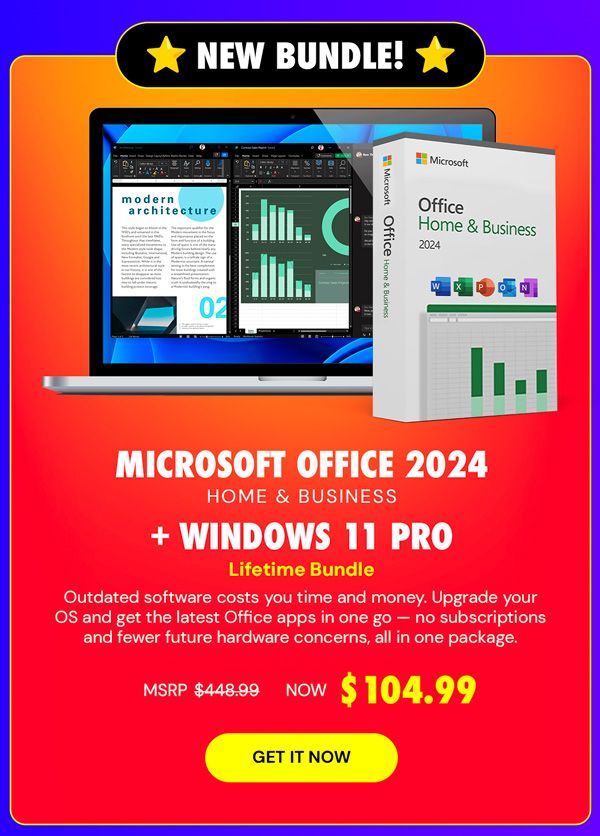 Microsoft Office 2024 Home & Business + Windows 11 Pro Bundle