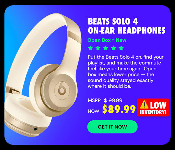 Beats Solo 4 On-Ear Headphones (Open Box)