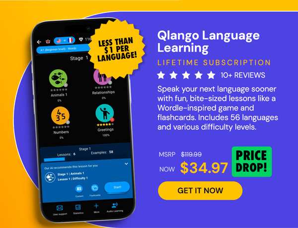 Qlango Language Learning: Lifetime Subscription (All Languages)