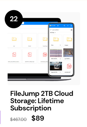 FileJump 2TB Cloud Storage: Lifetime Subscription