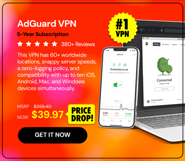AdGuard VPN: 5-Yr Subscription