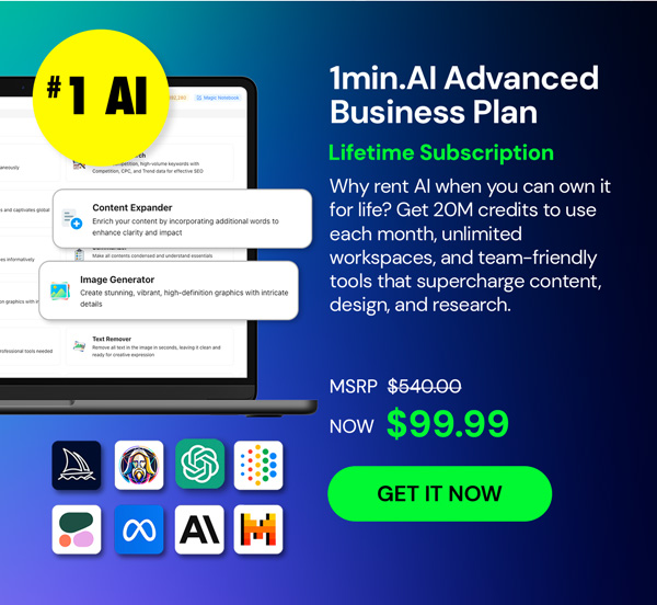 1minAI Advanced Business Plan Lifetime Subscription