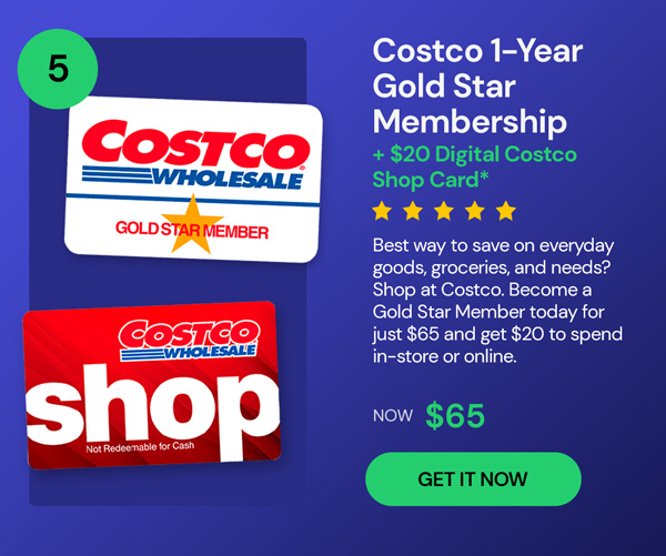 Costco 1-Year Gold Star Membership + $20 Digital Costco Shop Card