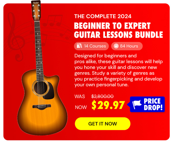 The Complete 2024 Beginner to Expert Guitar Lessons Bundle