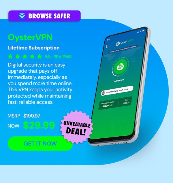 OysterVPN: VPN Lifetime Subscription