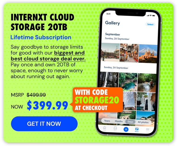 Internxt Cloud Storage Lifetime Subscription (20TB)