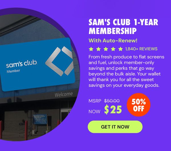 Sam's Club 1-Year Membership with Auto-Renew!