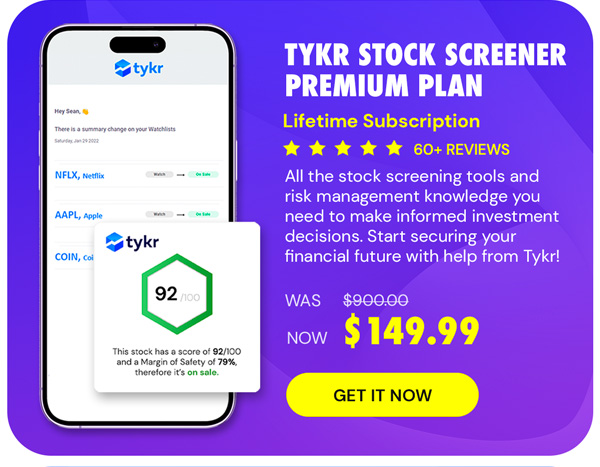 Tykr Stock Screener: Premium Plan Lifetime Subscription