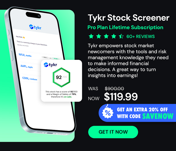 Tykr Stock Screener: Premium Plan Lifetime Subscription