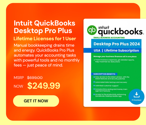 Intuit QuickBooks Desktop Pro Plus 2024 (1 User): Lifetime Licenses