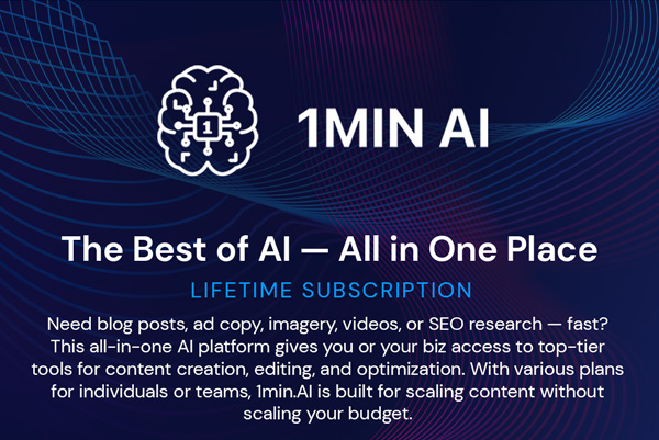 1minAI Advanced Business Plan Lifetime Subscription