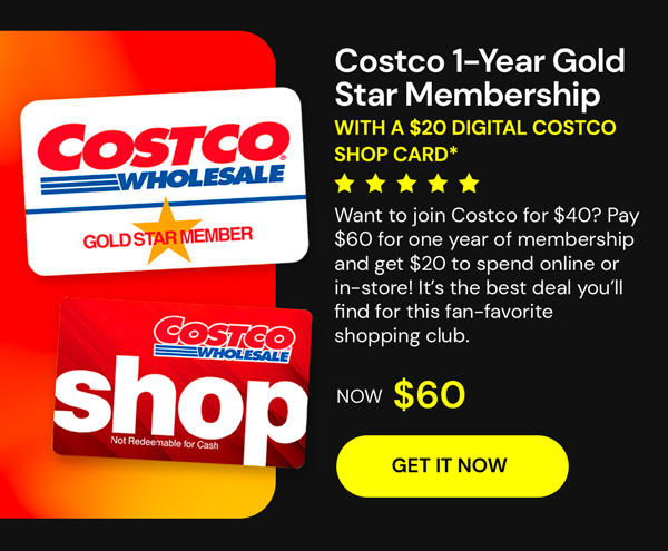 Costco 1-Year Gold Star Membership + $20 Digital Costco Shop Card