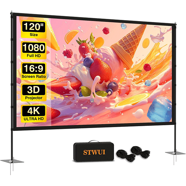 120” 4K Outdoor Projector Screen w/ Bag